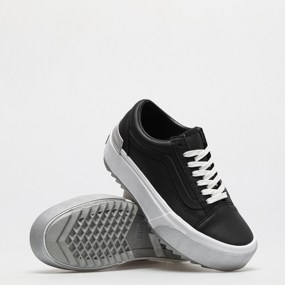 Vans Old Skool Stacked Shiny Black True White Sneakers